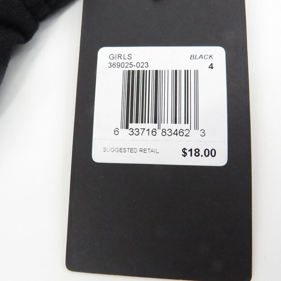 Converse Girls Black All Star Shorts Size 4 Cotton Blend Elastic Waist NWT - Picture 2 of 3